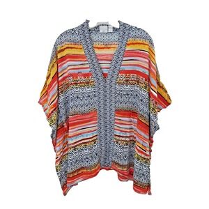 Cato Kimono‎ Top Sz 2X (18/20) Abstract Artsy Pullover Lighweight Hippie Boho